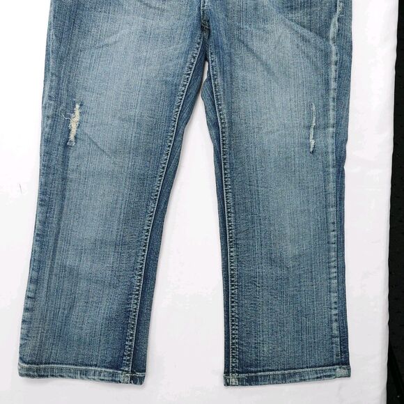 Vigoss Capri Jeans Distressed Rise Blue Denim Juniors Size 9 - Picture 3 of 13